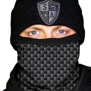 Fleece Lined Face Shield - Carbon Fibre Print